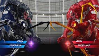 Spiderman and Venom vs Spiderman (Iron Spider) and Red Venom - MARVEL VS. CAPCOM: INFINITE