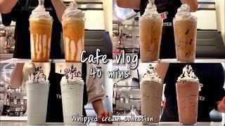 (Eng)Celebrating 1.6 Million Subscribers Whipped cream drink Collection / 40mins cafe / asmr