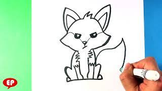 How to Draw a Cute Fox - Angry - Easy Pictures to Draw - Drawing for Beginners Step by Step