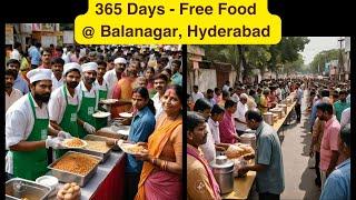 బాలానగర్ లో 365 రోజులు ఉచిత భోజనం|| 365 Days Free Food @ Balanagar, Hyderabad #freefood #streetfood