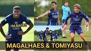 Magalhaes Train Today️Tomiyasu & Magalhaes Back in Arsenal Training Ahead of Westham