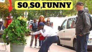 BUSHMAN PRANK, NEW LOCATION WAS ELECTRIC,(VERY HILARIOUS)