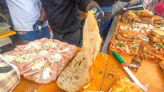 Italian Street Food Festival from the World. Huge Skewers, Meats, Maxi Burgers. Italy Street Food