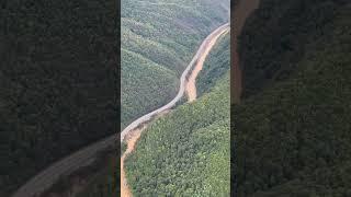 View from the air of washout along I-40 near the Tennessee-North Carolina state line.