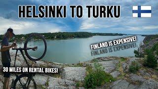 RIDING 30 MILES ON RENTAL BIKES! | Helsinki to Turku Finland Travel Vlog