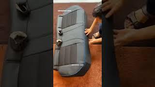 EKR custom black and blue rear seat cover for Toyota #ekr #ekrleather #ekrcover #ekrseatcover