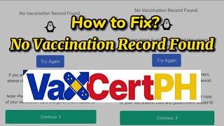 VAXCERTPh No Record Found || How to Fix No Vaccination Record Found ||Vaccine Certificate 2021