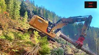 CAT 323F mit Top Fahrer im Steilhang ◇  CAT 323F in Forest ◇ KEIN LEHRVIDEO für Baggerfahrer 