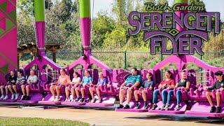 SERENGETI FLYER (POV) - World's Largest Screamin' Swing, New at Busch Gardens Tampa 2023