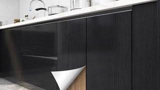 DIY Decorative Film Self Adhesive Wallpaper Wood Black PVC Vinyl Contact Paper For Kitchen Cabinets