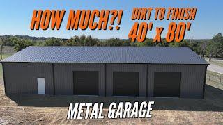 40x80 Metal Building Price | Texas Metal Garage | WolfSteel Buildings