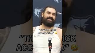 Steven Adams was loving the reporter's accent 