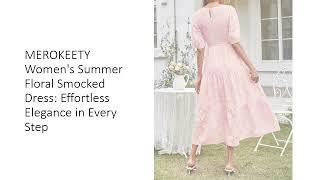 MEROKEETY Women's Summer Floral Smocked Dress: Effortless Elegance in Every Step