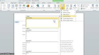 Inserting MLA Headers in Word 2010 (Windows)