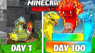 I Survived 100 Days as an ELEMENTAL SNAKE in HARDCORE Minecraft