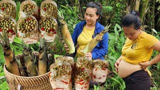 Harvesting wild bamboo shoots - How to make delicious chili bamboo shoots simply from bamboo shoots