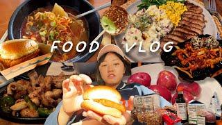 Food vlog // Sous vide Steak + Homemade Mashed Potatoes+Taffy Apple + Whiskey lemonade+Korean gukbap