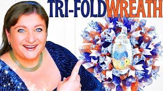 FALL Deco Mesh TRI FOLD Method WREATH Tutorial DIY