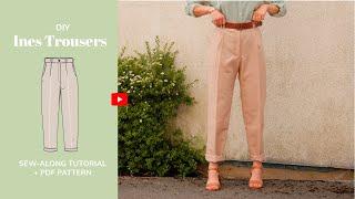 DIY Inès High Waisted Trousers Tutorial - tintofmintPATTERNS