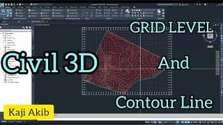 Grid Level , Grid Line & Contour Line Prepare process by Civil 3D