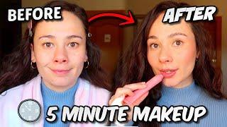 5 MINUTE MAKEUP ROUTINE ANYONE CAN DO!! *look pretty in 5 minutes*