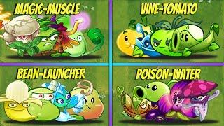 4 Team BEAN-LAUNCHER | MAGIC-MUSCLE | VINE-TOMATO | POISON-WATER Battlez - PvZ 2 Team Plants