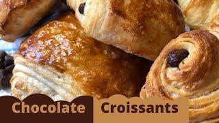 Croissants and Chocolate Croissants Recipe A Taste of France  Recette Pains au Chocolat croissant