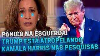 PÂNICO NA ESQUERDA! Trump está ATROPELANDO Kamala Harris nas pesquisas