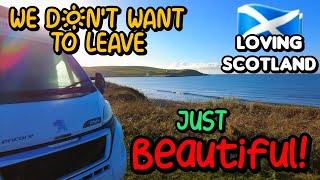 WHAT A PLACE! SCOTLAND PT 9. LOVING OUR OVERNIGHT PARK UP. PORT LOGAN. MOTORHOME WILD CAMP. SWC300.