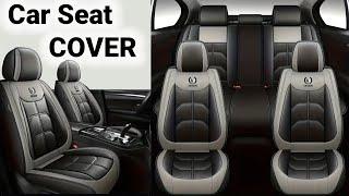 5 Seats, Full Coverage Faux Leather Car Seat Covers Full Set, Cars,  SUVs, Pick-up Truck, Black Grey