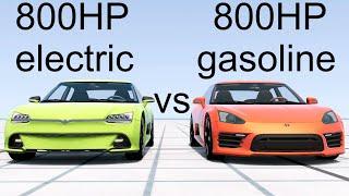 Electric vs Gas (Same Power) - Which One Is Faster? BeamNG. Drive