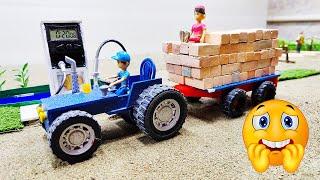diy tractor mini petrol pump science project || @Mini Farm - blu tractor