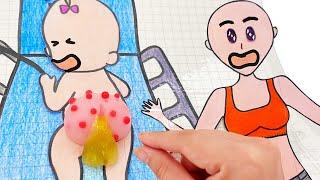 [Paperdiy] POP THE PIMPLES  Baby care tips | Paper Stories