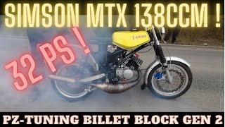 Simson MTX 138ccm mit 32 PS ! | PZ - Tuning Billet Block Gen 2 | Fastest Motorcycle in DDR