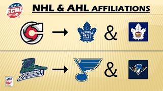 2024-25 ECHL-NHL-AHL affiliations