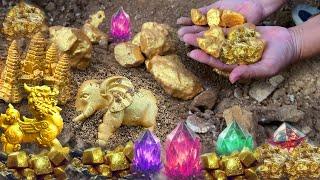 Amazing Finding Natural Gold, Diamond Amethyst. gold at the gold zone