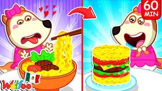 Desafío de Fideos: Los Mejores Trucos para Padres | Dibujos Animados para Niños  Wolfoo en Español