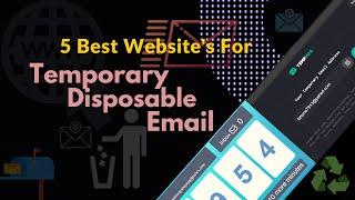 Best Website for free Temporary Email 2022 || Disposable email || temp mail|| how to get fake email?