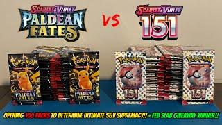 50 PACKS of PALDEAN FATES vs. 50 PACKS of POKEMON 151 Pokemon Card Opening Battle!! + GIVEAWAY!!