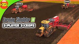 Farming Simulator 18 3-Player Multiplayer Gameplay-  3-Player 3-Crops