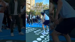 Freestyle tennis  at unveiling of @DjokerNole court in Belgrade 