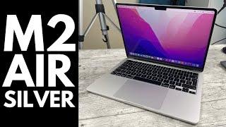 Silver M2 MacBook Air (Base Model) UNBOXING + FIRST IMPRESSIONS!