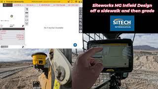 Siteworks Machine Guidance for Skid Steer Infield sidewalk design and then grade.