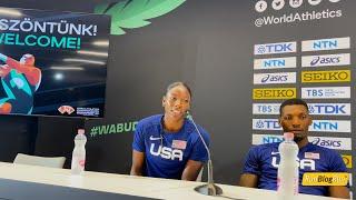 Nia Ali at 2023 World Athletics Championships Press Conference