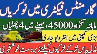 Jobs in Garments Factory 2024 | Private Factory Jobs 2024