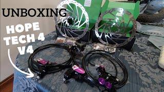 Unboxing NEW Hope Tech 4 V4 Brakes + Rotors