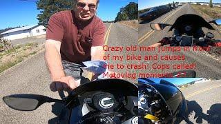 Crazy old man jumps in front of my bike at 40mph!!! Then steals my keys! UPDATE IN BIO (M.M#7)