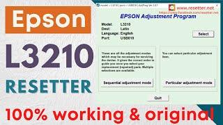 Epson L3210 Resetter | Original Epson Adjustment Program | Waste Inkpad Counter Reset | 100% Working