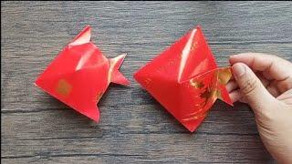 How to make fish decorations for Chinese New year Using Red Packet | Ang pow