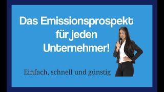 Eigenkapital Unternehmensgründung mit Bafin Emissionsprospekt